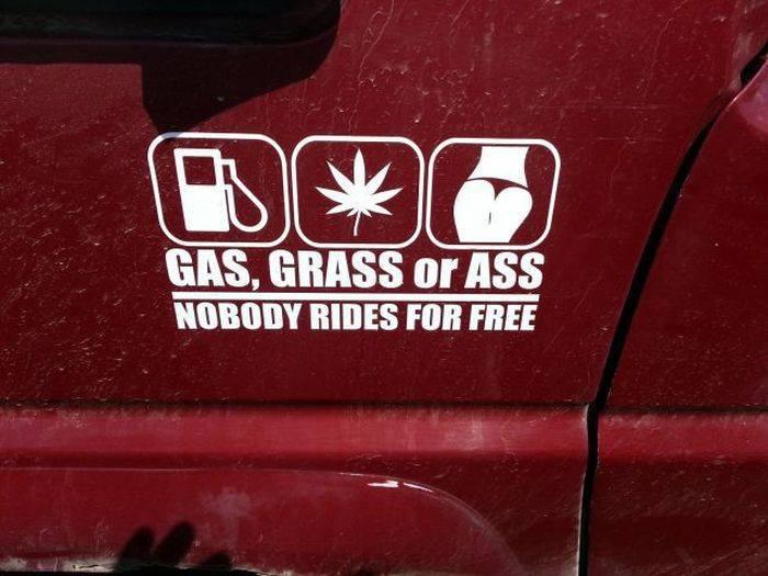 Gas or ass sticker